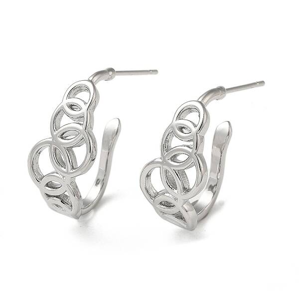 Brass Ring Stud Earrings