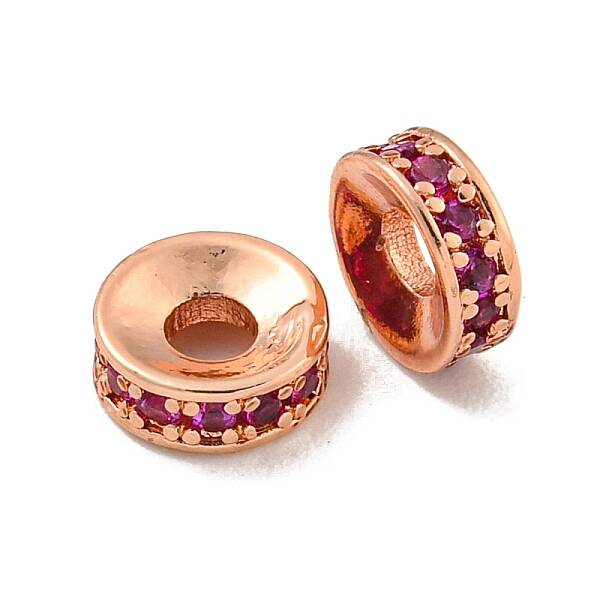Brass Cubic Zirconia Spacer Beads