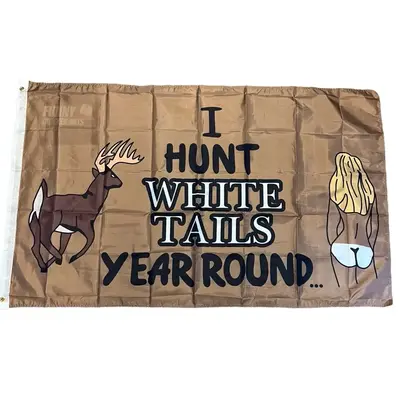 I Hunt White Tails Year Round flag big rack hunter Garage Decoration Hunting Gift for Fathers Backdrop Wall Hanging Ornament...
