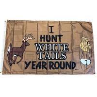 I Hunt White Tails Year Round flag big rack hunter Garage Decoration Hunting Gift for Fathers Backdrop  Wall Hanging Ornament...