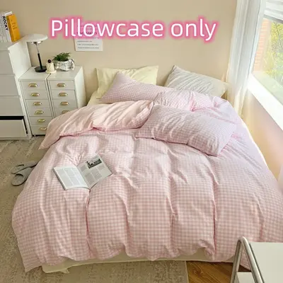 Pastel Bedding Plaid bedsheets | Color: Pink | style: Pillowcase 1pair