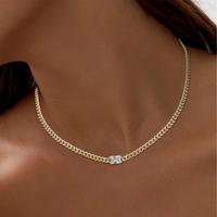 MEIITRUE 14K Gold Plated Cubic Zirconia Pendant Necklaces for Women, Hypoallergenic Fade-Resistant Cuban Link Choker Necklace...