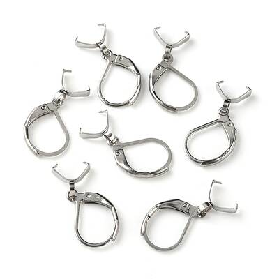 304 Stainless Steel Leverback Earring Findings with Pendant Bails