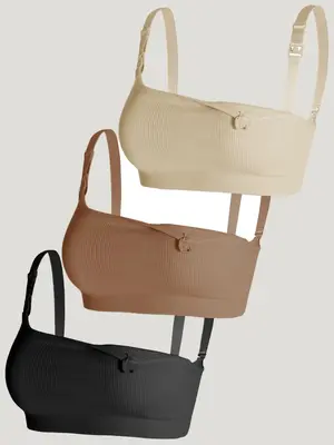 Maternity's Bra, Solid Color Wireless Nursing Bra, Comfortable Breathable Maternity's Bra for Pregnancy & Nursing, Maternity'...