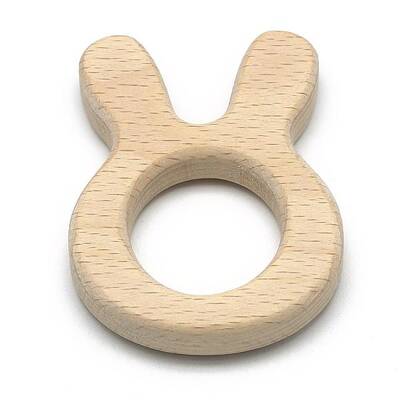 Undyed Beech Wood Big Bunny Pendants