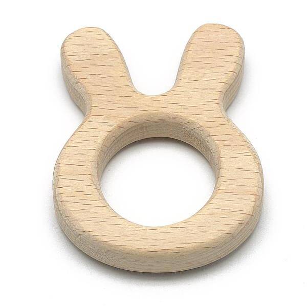 Undyed Beech Wood Big Bunny Pendants