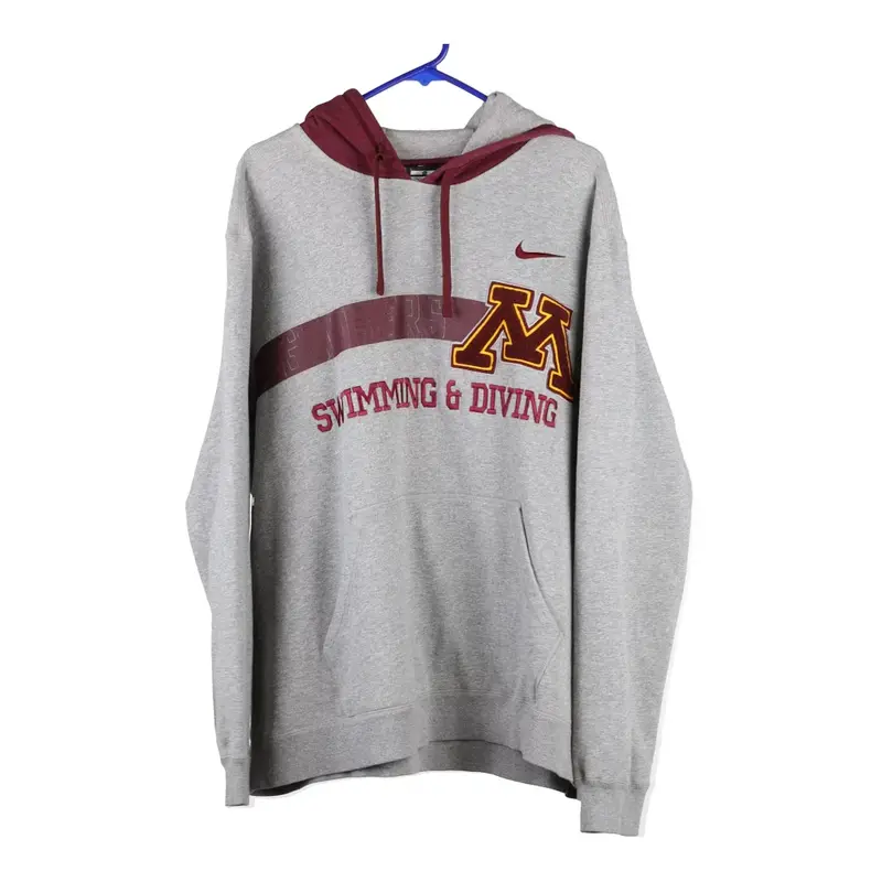 Nike College Hoodie - XL Grey Cotton Blend