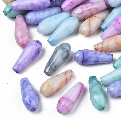 Opaque Baking Painted Crackle Glass Beads Strands
