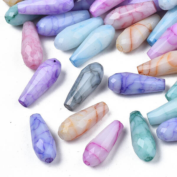Opaque Baking Painted Crackle Glass Beads Strands