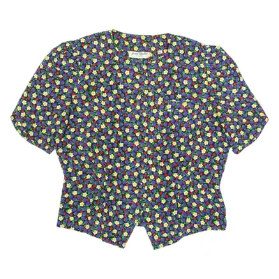 JEAN ROCHE Womens Printed Blouse Black Floral M