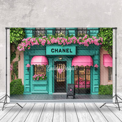 Spring Green Pink Chanel Store Architecture Backdrop - Aperturee