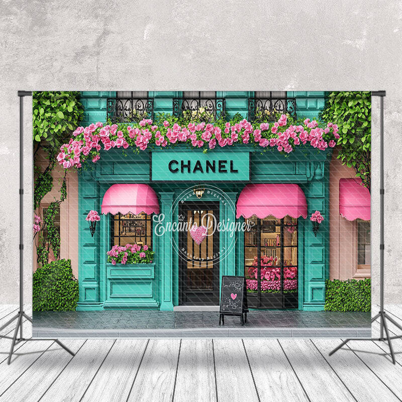 Spring Green Pink Chanel Store Architecture Backdrop - Aperturee