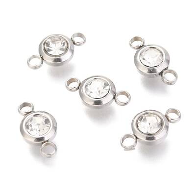 304 Stainless Steel Rhinestone Links Connectors
