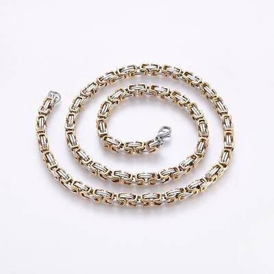 201 Stainless Steel Byzantine Chain Necklaces