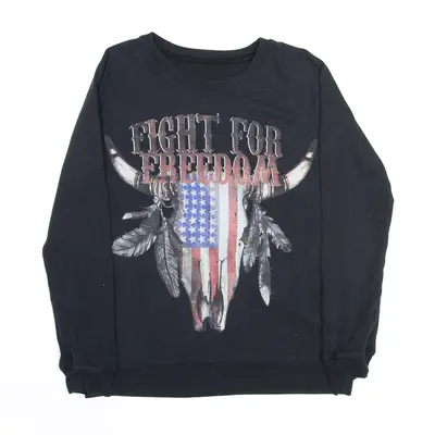 Fight For Freedom Black USA Sweatshirt Mens S