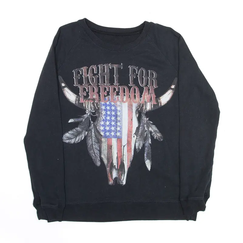 Fight For Freedom Black USA Sweatshirt Mens S