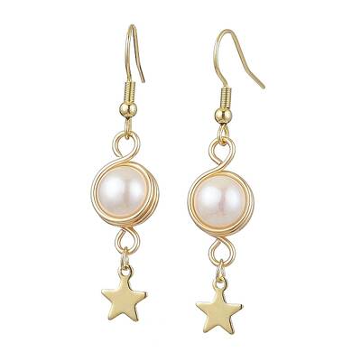Natural Cultured Freshwater Pearl Dangle Earrings