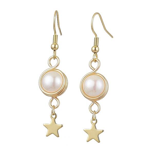 Natural Cultured Freshwater Pearl Dangle Earrings