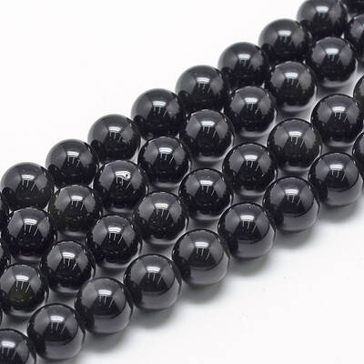 Natural Obsidian Beads Strands