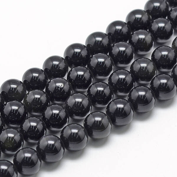 Natural Obsidian Beads Strands