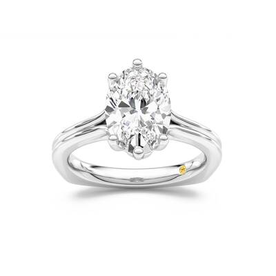 Fleur Oval Lab Grown Diamond Engagement Ring | 18K White Gold 3 1/2 CT. TW.