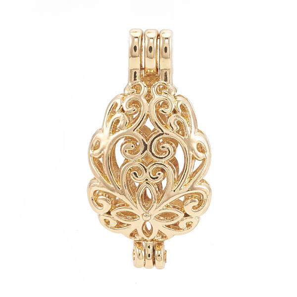 Alloy Bead Cage Pendants