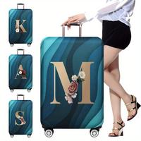 Flower & Letter Pattern Luggage Suitcase Covers, 1 Count Dustproof Luggage Travel Trolley Cover, Travel Accessories for 18.0-...