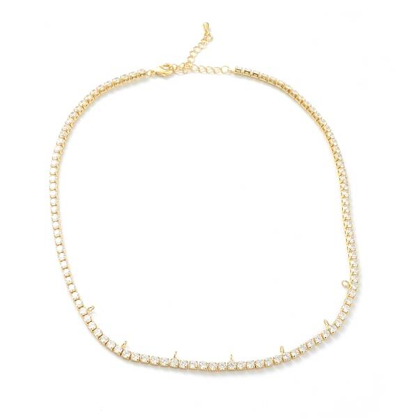 Brass Micro Pave Cubic Zirconia Necklace Making