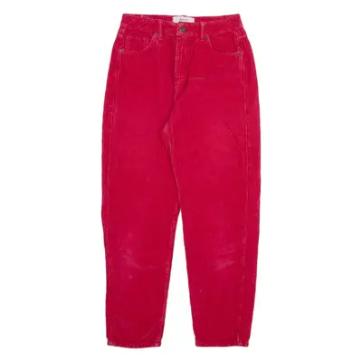 BDG Womens Corduroy Trousers Red Relaxed Tapered W26 L26