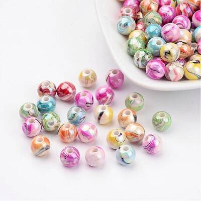 AB Color Wave Printed Acrylic Beads
