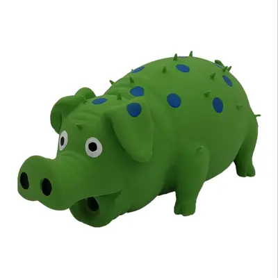 Cartoon Fleck Pig Design Pet Squeaky Toy, Dot Pattern Pig Shaped Toy, Boredom Relief Dog Toy
