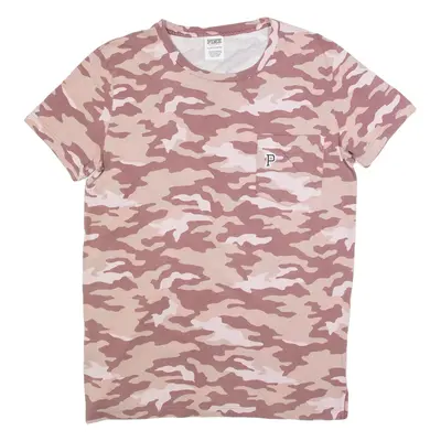 PINK Camo Womens T-Shirt Brown M