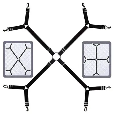 Room Decor Bed Sheet Gripper, 1 Count Fall Bed Sheet Strap Fastener, Crisscross Sheet Corner Holder For Twin/Queen/King, Bedd...