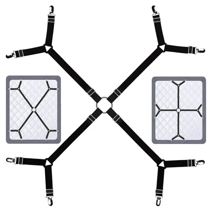 Room Decor Bed Sheet Gripper, 1 Count Fall Bed Sheet Strap Fastener, Crisscross Sheet Corner Holder For Twin/Queen/King, Bedd...