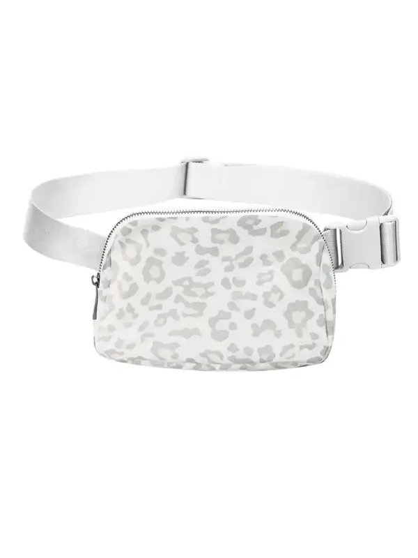 Casual Plain/Leopard Pattern Fanny Pack, Sporty Zipper Chest Bag For Men & Women, Outdoor Running Waist Bag