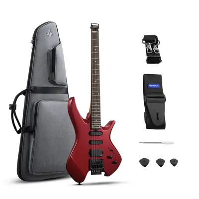 Donner HLX-500 Headless Electric Guitar - Red / Guitar