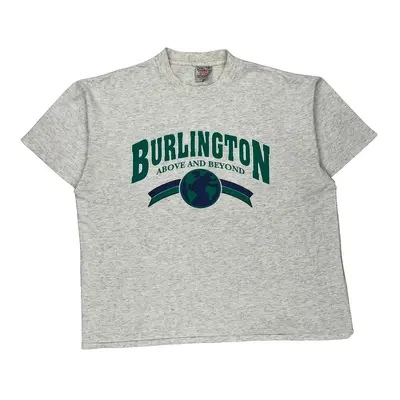 Single Stitch Oneita Graphic T-Shirt - 2XL Grey Cotton