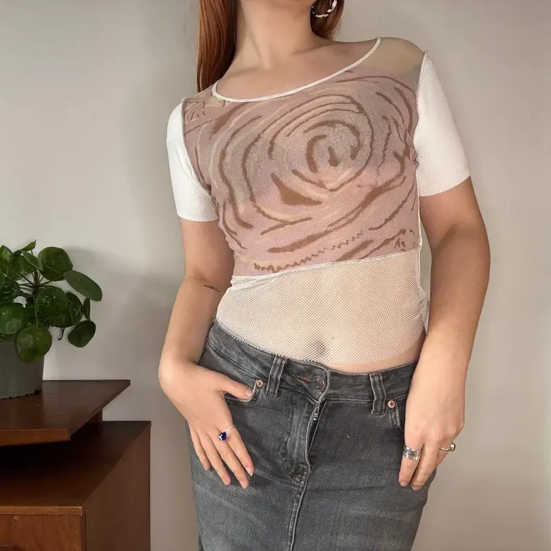 Caponi Top - Small White Cotton Blend