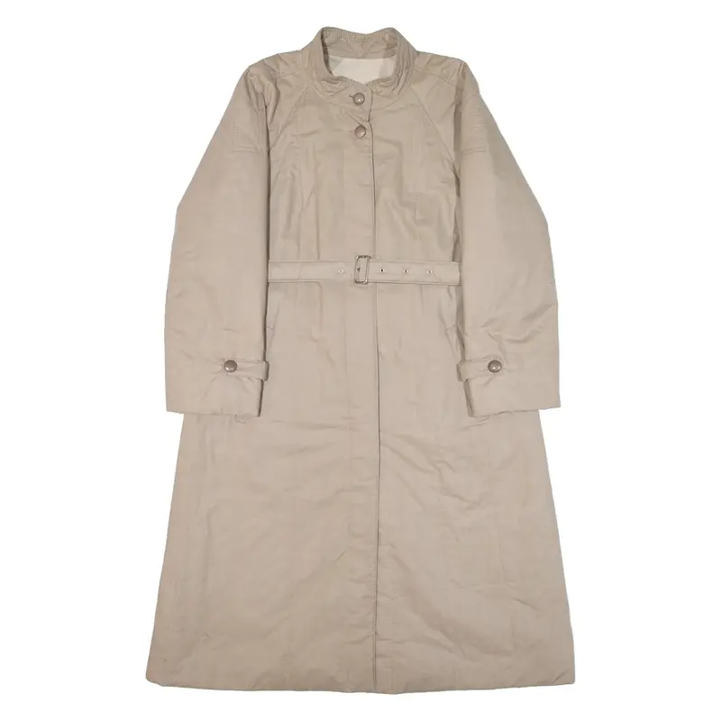 DELMOD Quilted Womens Trench Coat Beige XS