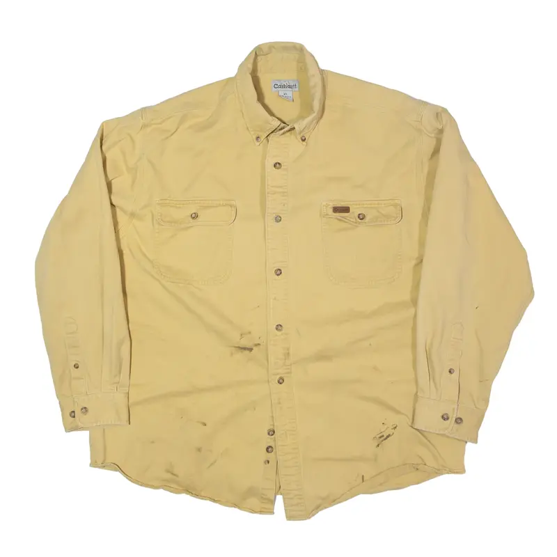 CARHARTT Worker Shirt Beige Long Sleeve Mens XL
