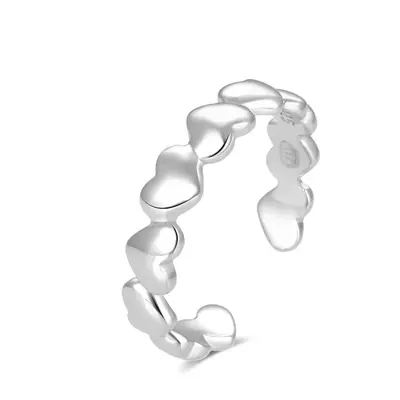 Beneto Silver Leg Ring with Hearts AGGF484