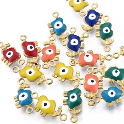 304 Stainless Steel Enamel Connector Charms