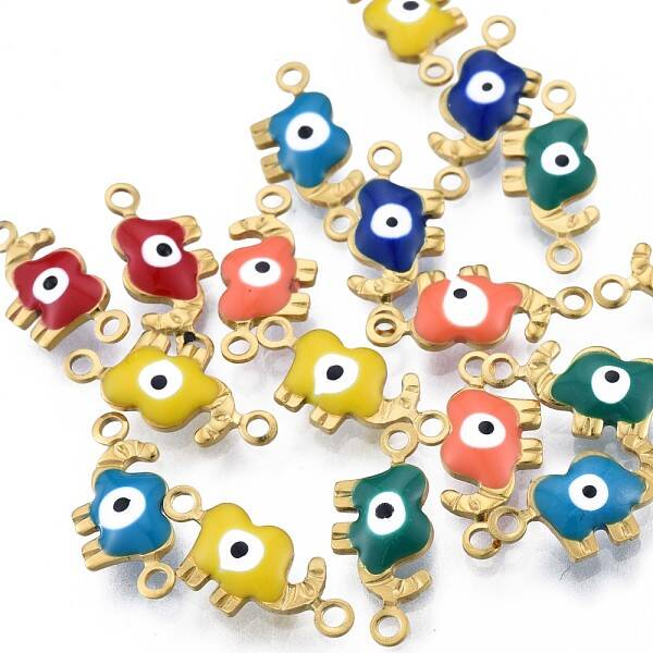 304 Stainless Steel Enamel Connector Charms