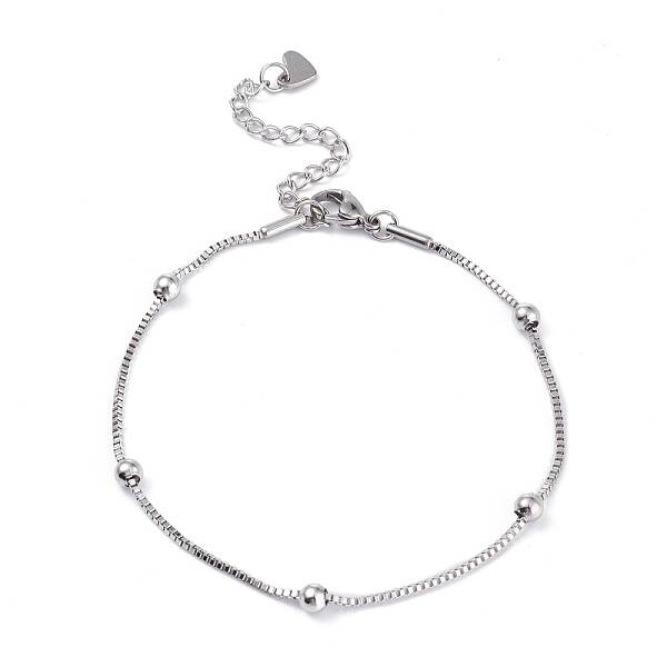 Tarnish Resistant 304 Stainless Steel Box Chain Bracelets