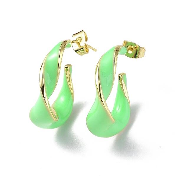 Enamel Twist Stud Earrings
