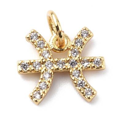 Brass Micro Pave Cubic Zirconia Charms