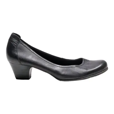 TAMARIS Court Heels Black Leather Womens UK 4