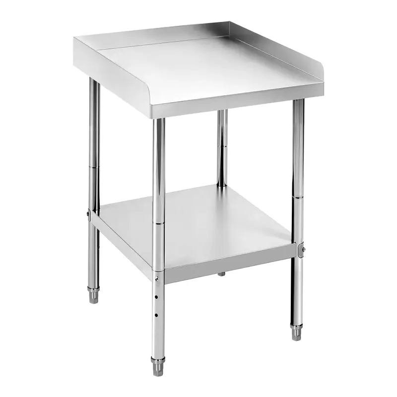 Garvee 12L x 24W x 30H Stainless Steel Grill Stand Table Inch Adjustable Legs NSF Certified 400 Lbs Capacity Rounded Ed...