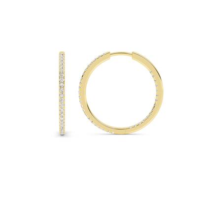 Essential Inside Out Lab Diamond Hoop Earrings | 10K Yellow Gold 1/2 ct. tw.