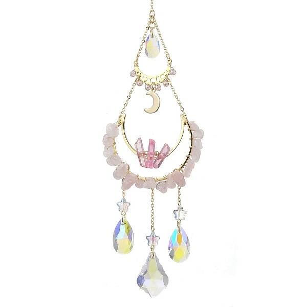Butterfly & Teardrop Brass & 304 Stainless Steel Hanging Suncatchers